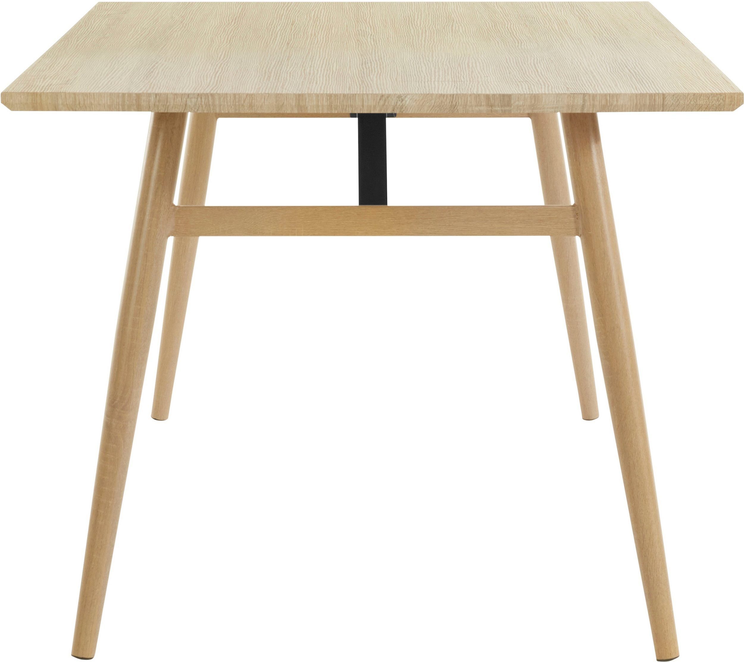 loft24 Esstisch Henrik, im Skandinavischen Look mit Wildeiche Holzoptik, Metallgestell