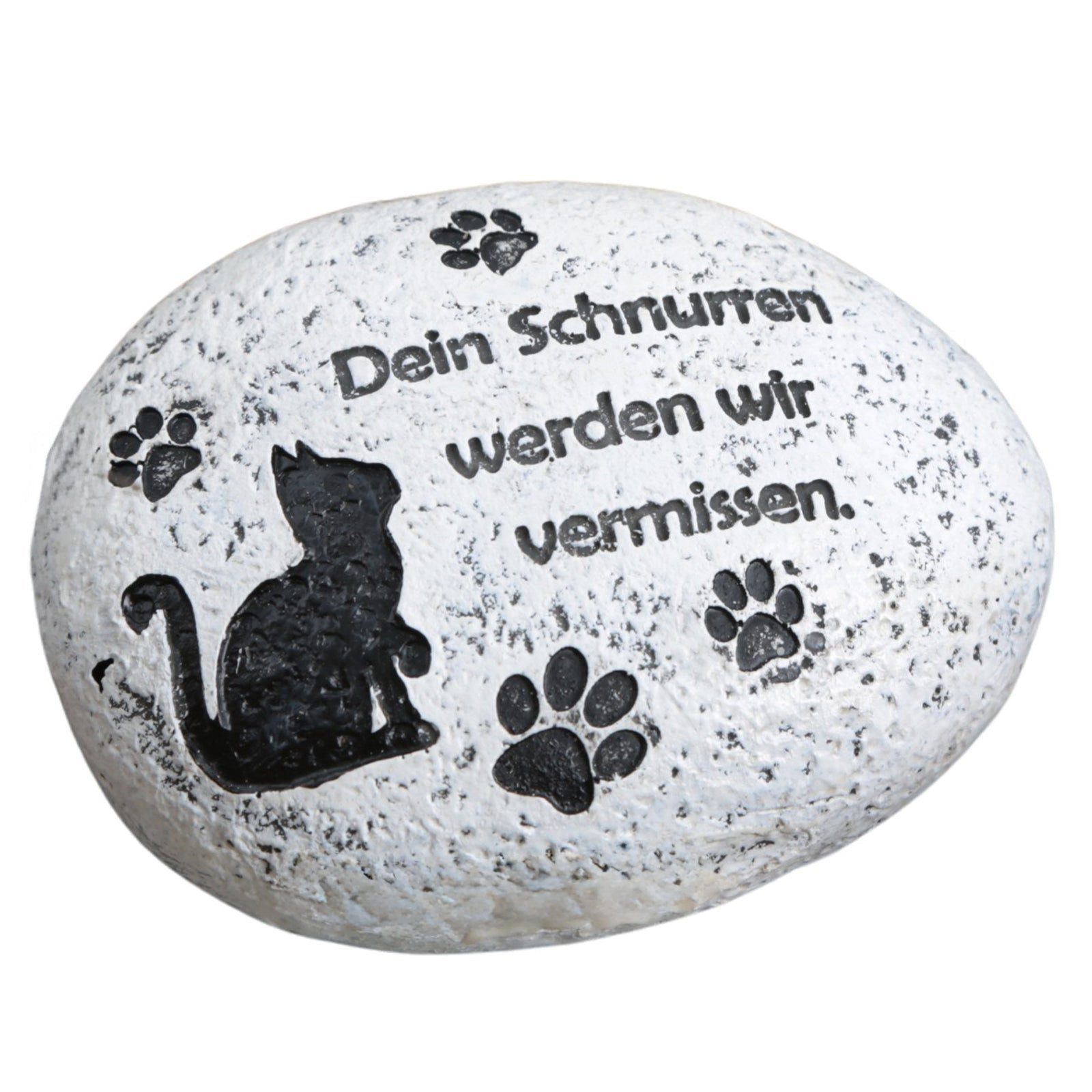 Logbuch-Verlag Dekofigur Gedenkstein für Katzen mit Spruch Dein Schnurren, ca. 9,5 cm –