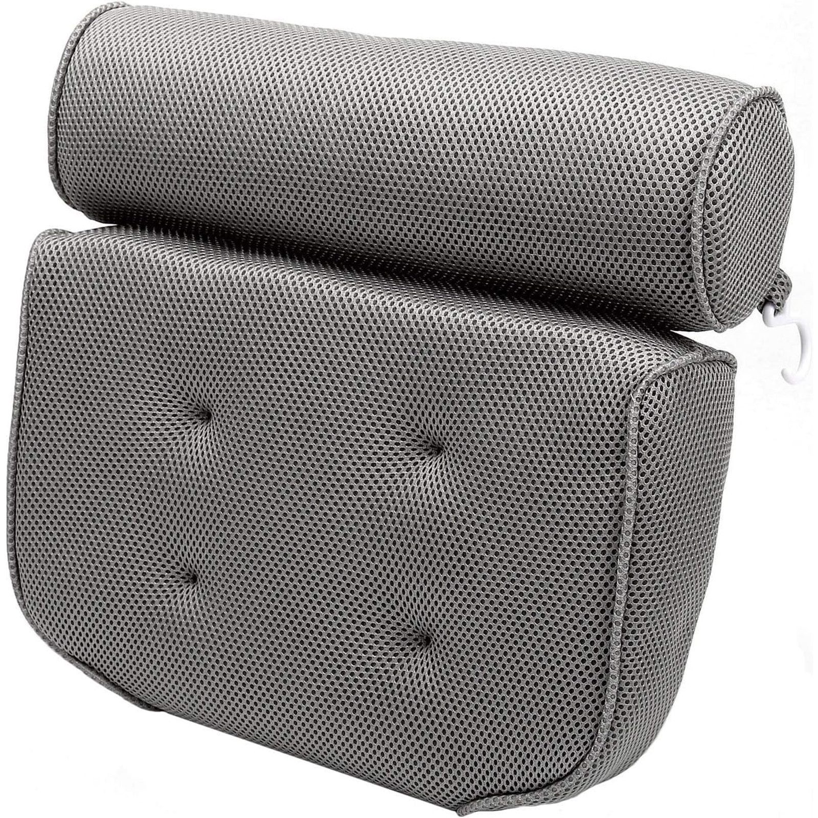 SURFOU Badewannenkissen Ergonomisches Muskelentspannendes Premium Badekissen, Badewannenkissen mit 6 Saugnäpfen für Badewanne und Home Spa Grau