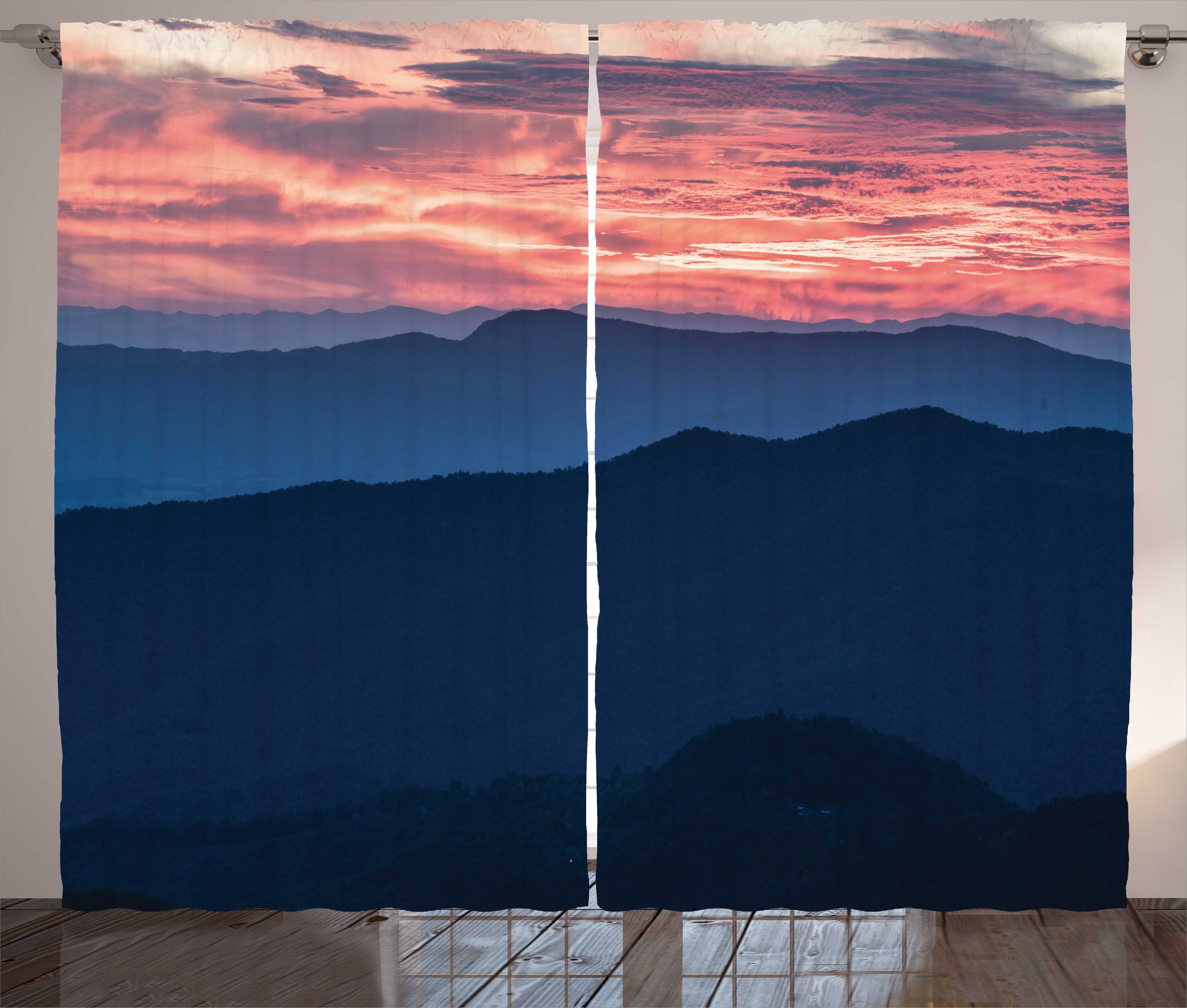 Gardine Schlafzimmer Kräuselband Vorhang mit Schlaufen und Haken, Abakuhaus, Appalachian Blue Ridge Landschaft | Fertiggardinen