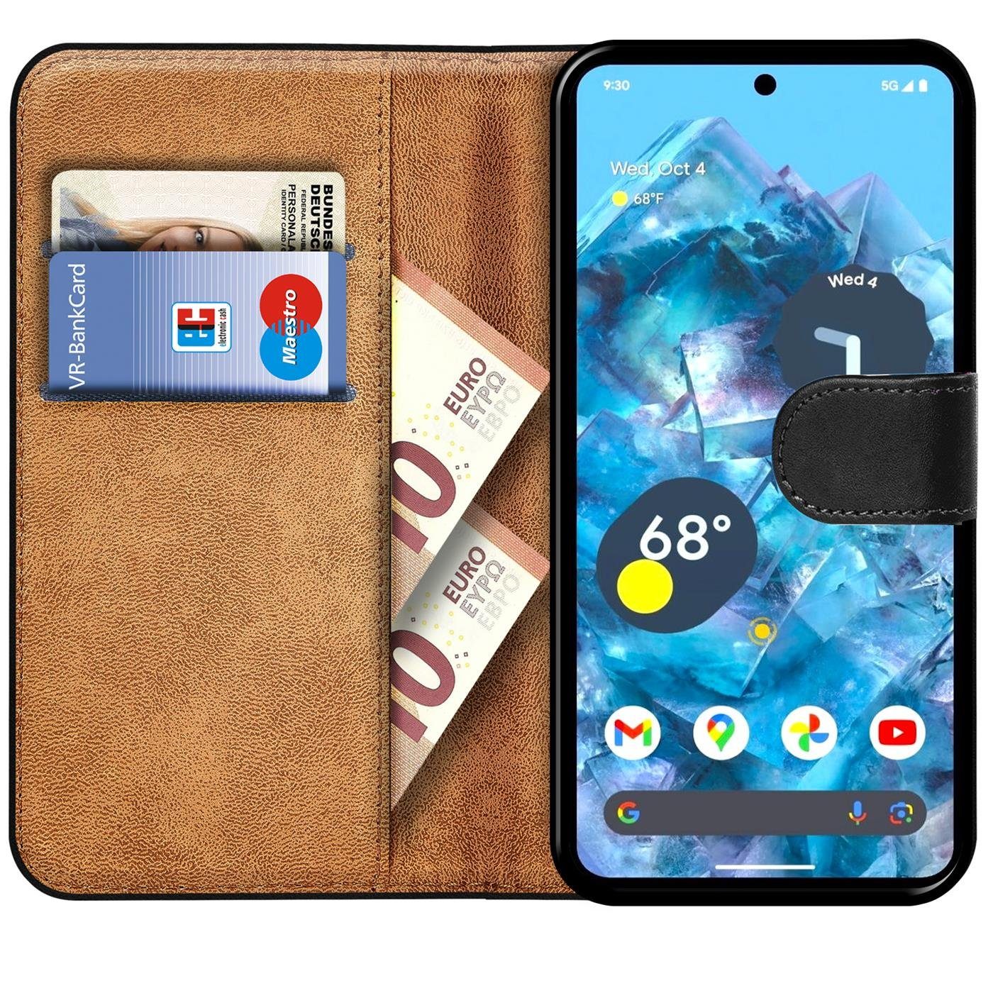 CoolGadget Handyhülle Wallet Klapp Tasche Book Case für Google Pixel 8 6,2 Zoll, Hülle Klapphülle Flip Cover Etui Schutzhülle