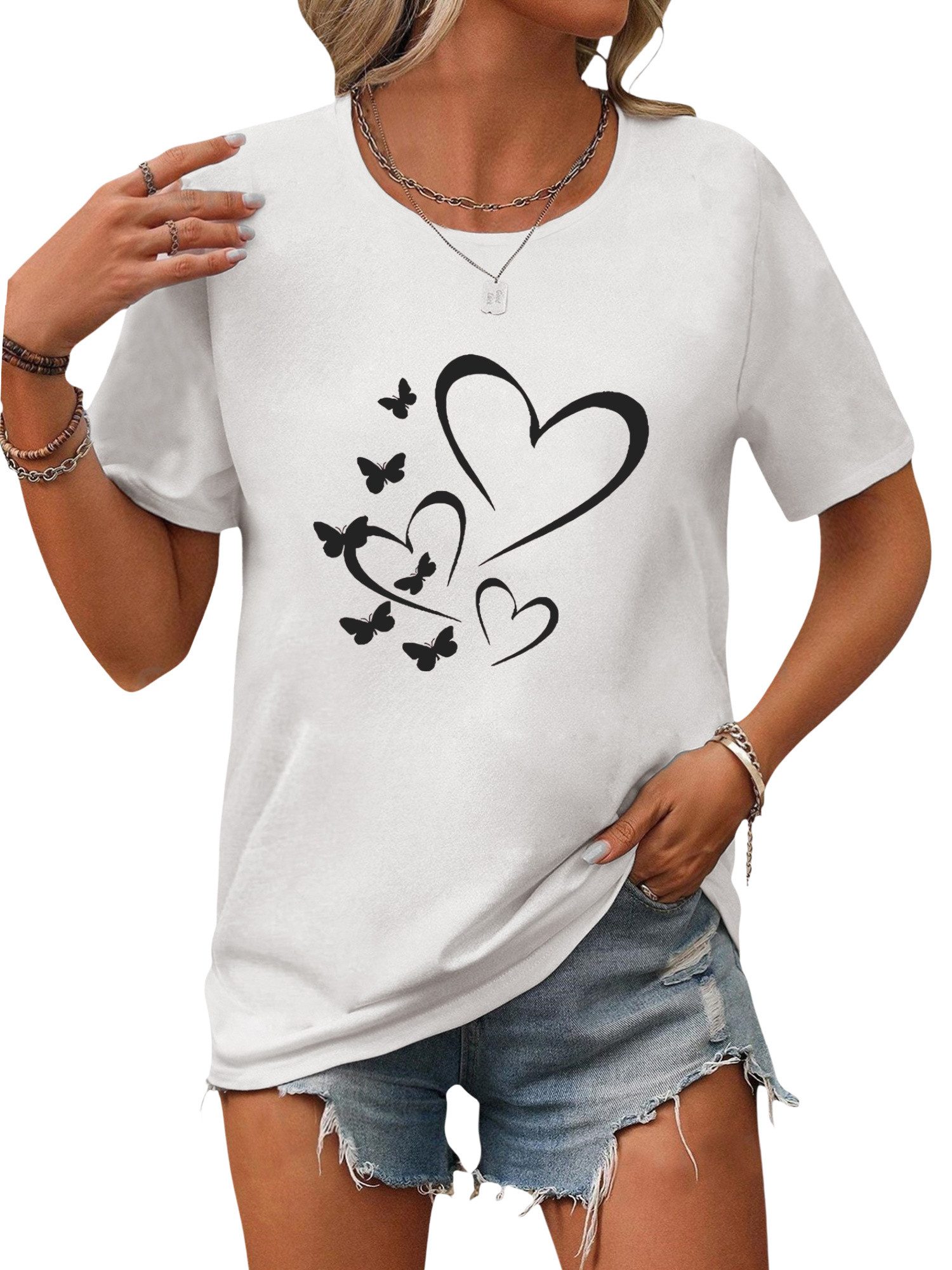 PYL Kurzarmbluse Damen Sommer Casual Bequemes günstig online kaufen