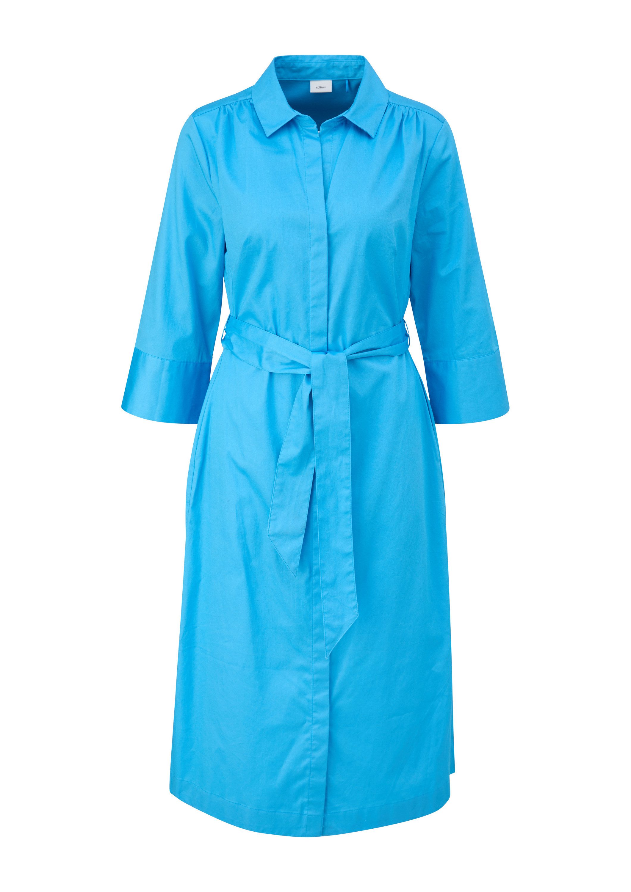 s.Oliver Midikleid Kleid Hemdblusenkleid aus Baumwolle mit Bindegürtel günstig online kaufen