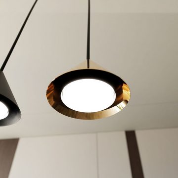 Licht-Erlebnisse Pendelleuchte MIRA, ohne Leuchtmittel, Metall GX53 H: max. 100 cm in Schwarz Gold 4-flammig