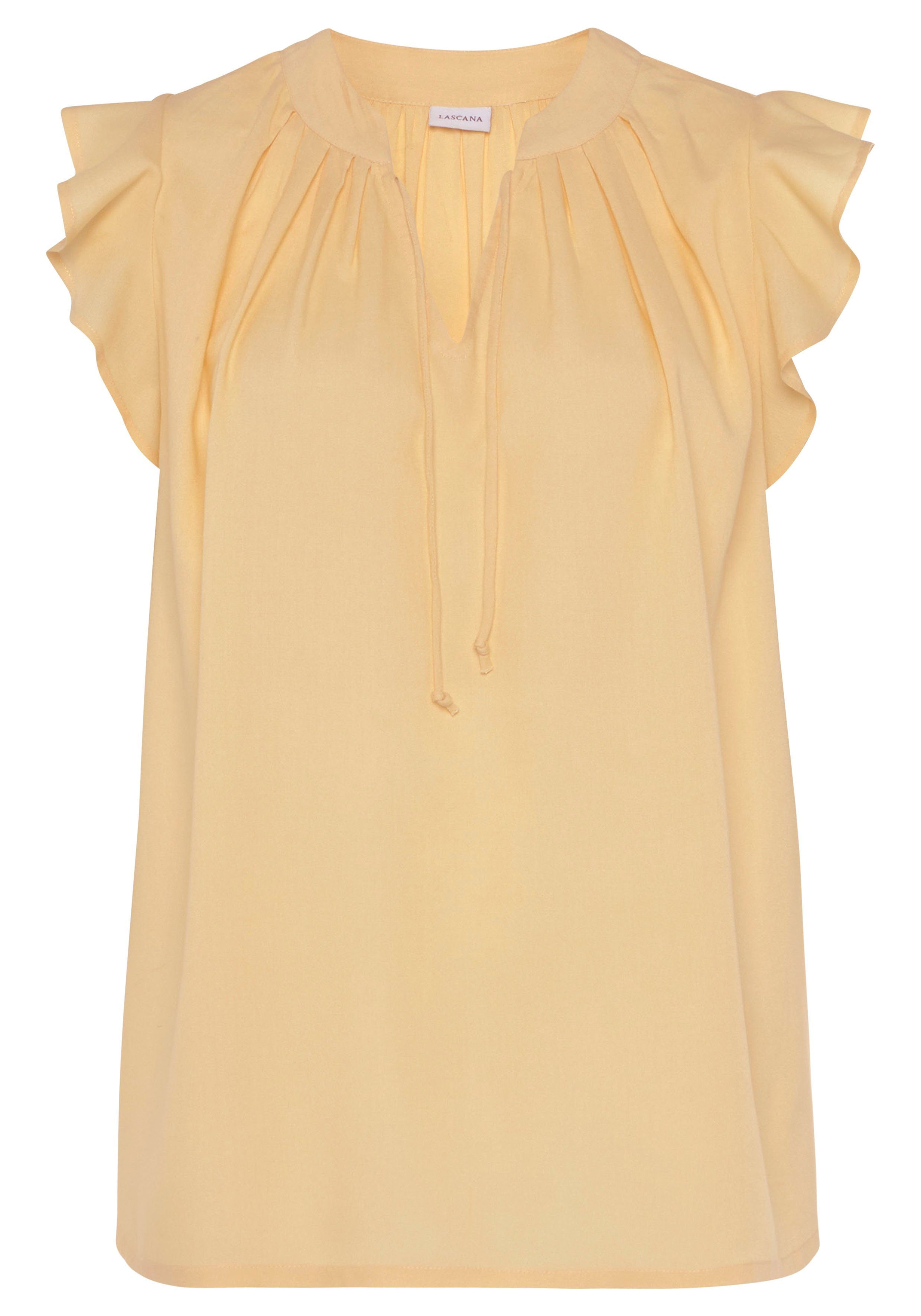 LASCANA Schlupfbluse mit Rüschenärmeln, Kurzarmbluse, elegant günstig online kaufen