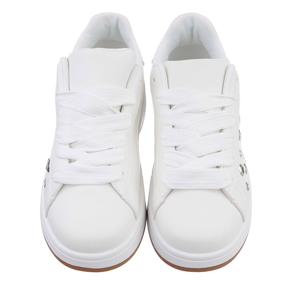 Ital-Design Modischer Sneaker mit hohem Komfort und Dämpfung Sneaker (89319294) Flach Sneakers Low in Weiß