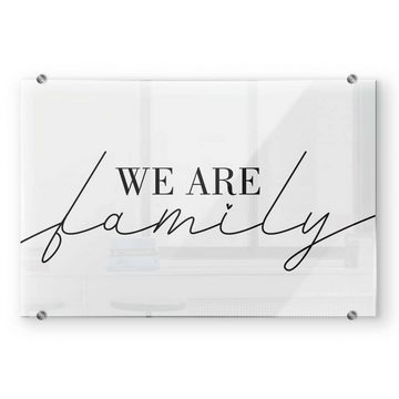 K&L Wall Art Gemälde Wandschutz Bild Spritzschutz Küche Schriftzug We Are Family Klarglas, Küchenrückwand montagefertig