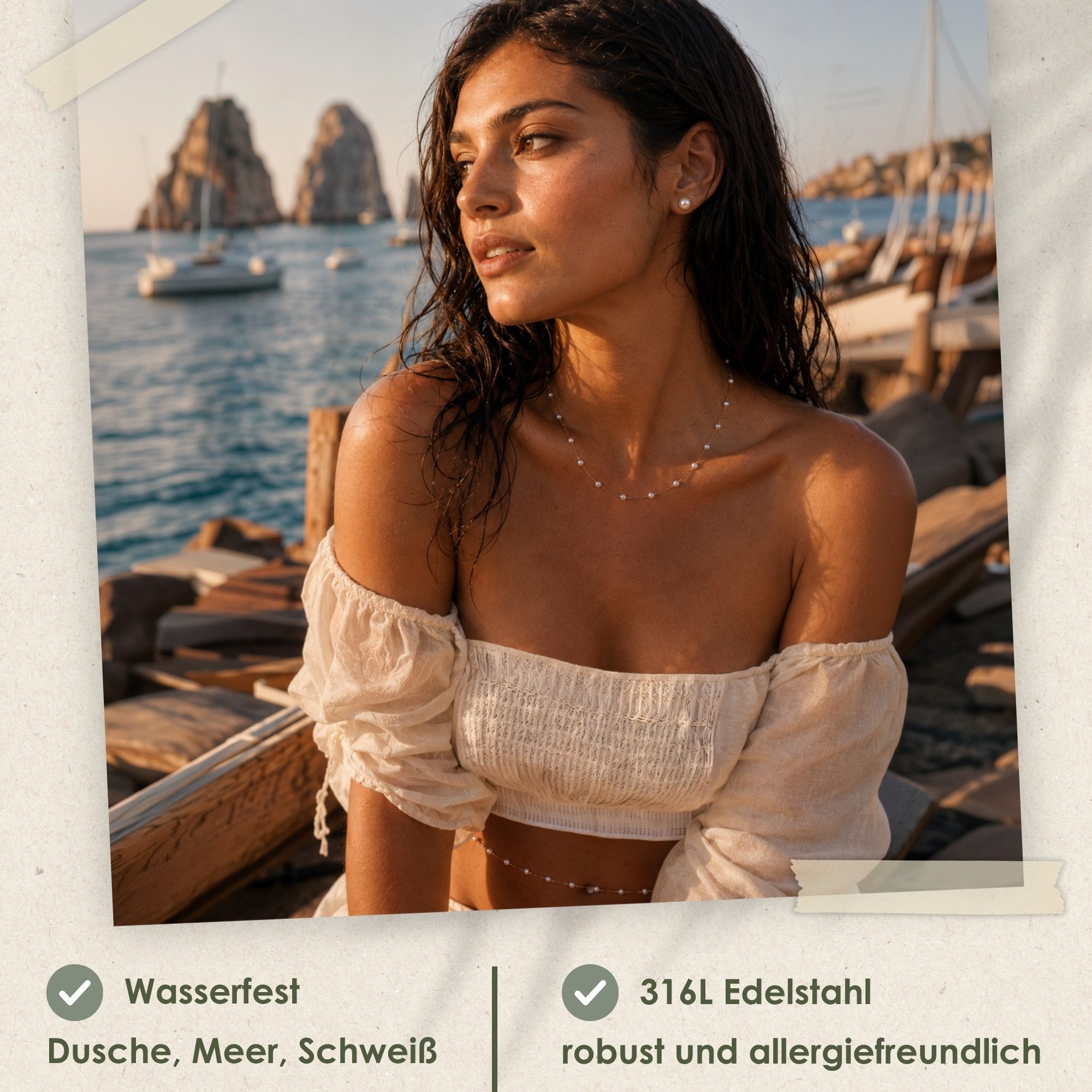 Heideman Schmuck-Adventskalender Summerbox Capri silberfarben, Schmuckset mehrteilig Schmuck für Frauen - 5 Schmuckstücke
