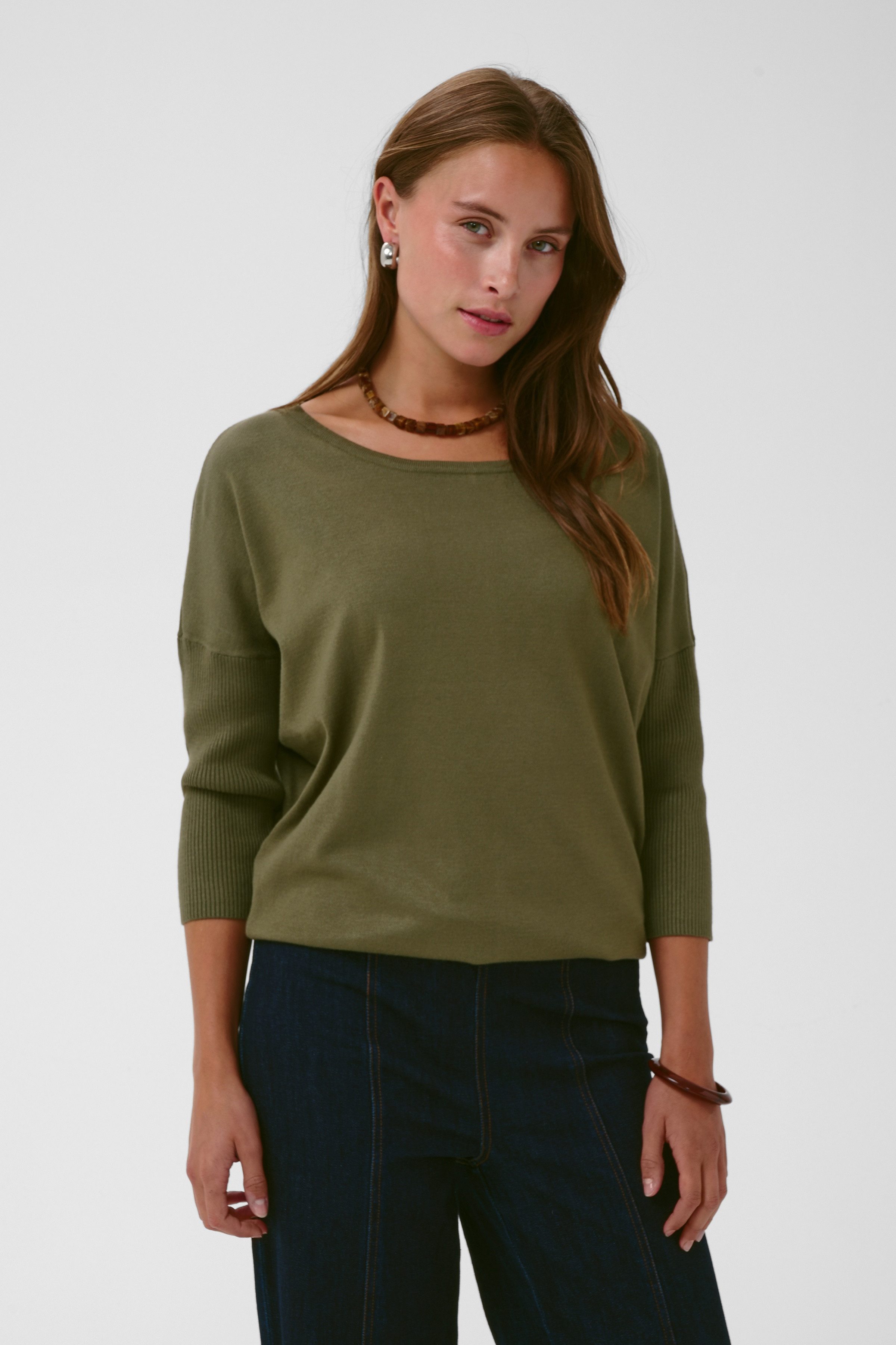 Saint Tropez Rundhalspullover A2561, MilaSZ R-Neck Viskosemischung, Casual fit