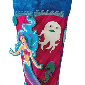 Roth Schultüte Bastelset Meerjungfrau, 68 cm, eckig, mit Kreppverschluss, Zuckertüte zum Basteln, Pink / Blau