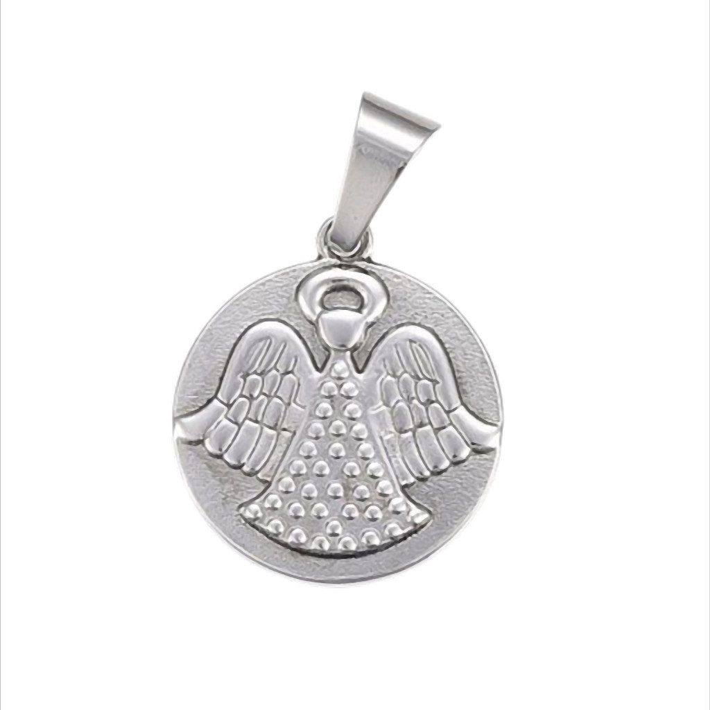 Kettenanhänger Angel Coin Steel Runder Engel-Anhänger aus Edelstahl