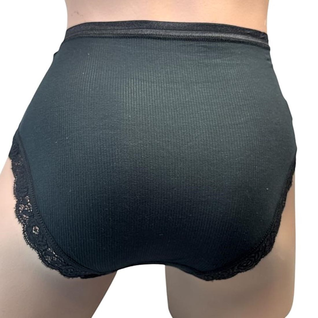 Toker Collection® Hipster Damen Slip mit edler Spitze am Beinabschluss (Packung, 3er Pack) feine Spitze, gerippte Optik – Bild 4 von 4