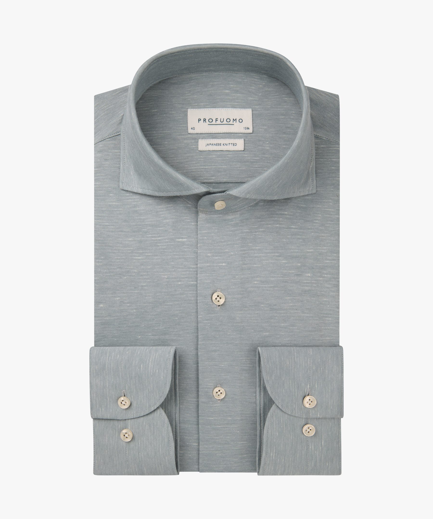 Profuomo Oversize-Shirt SHIRT X-CUTAWAY SF GREY BLUE