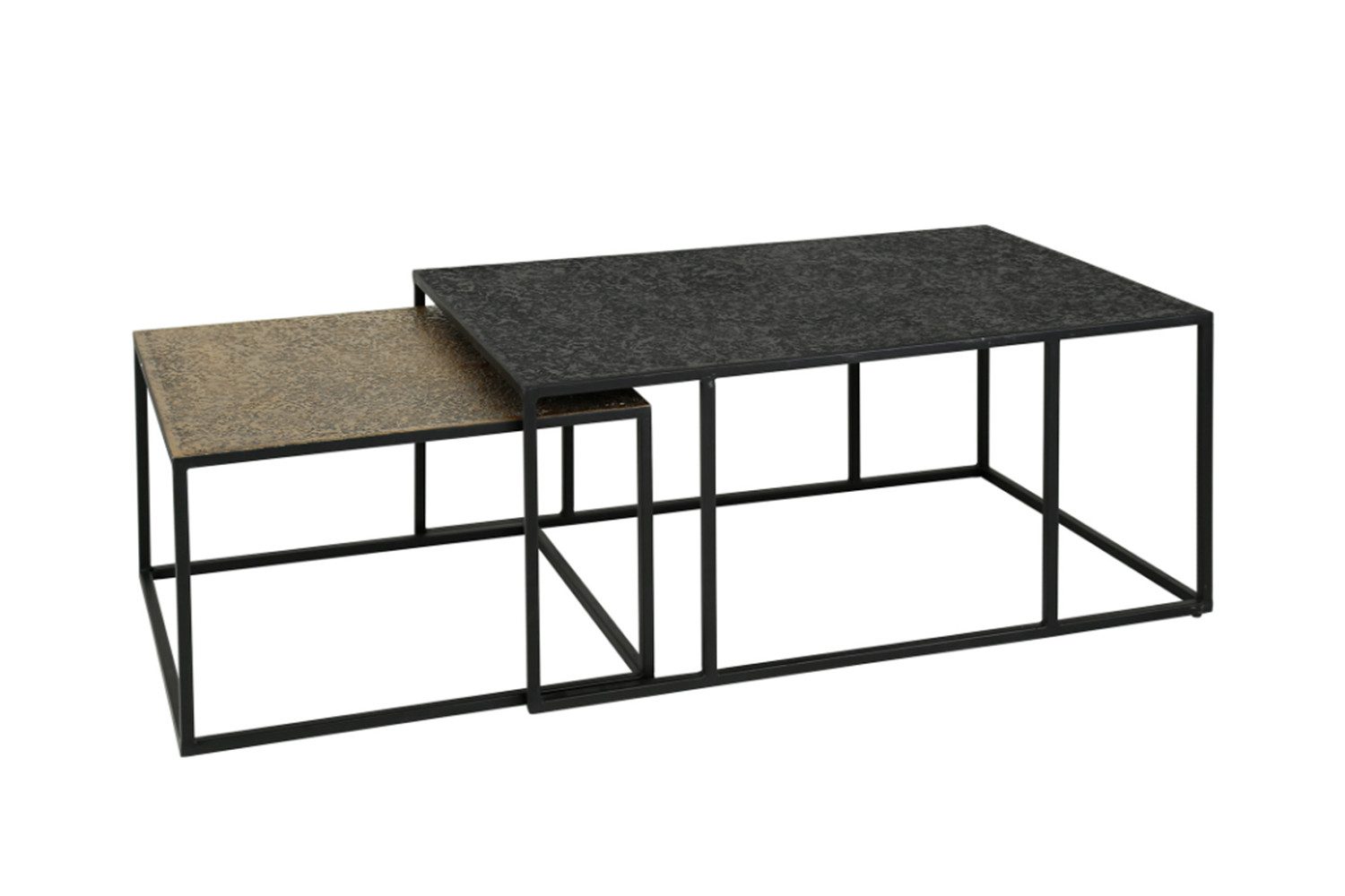 KAWOLA Couchtisch ABUNA (Set, 2-St), Metall schwarz / bronze