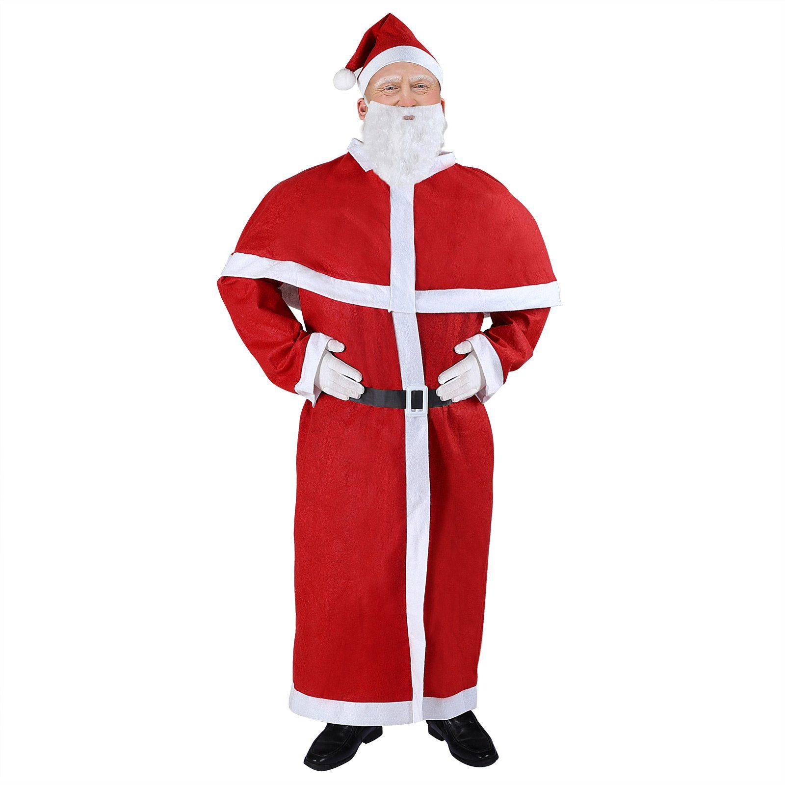 Detex Kostüm, Weihnachtsmann Kostüm 5tlg. Set Nikolaus Anzug Erwachsenen  Santa Claus Cosplay Verkleidung Einheitsgröße M – XXXL