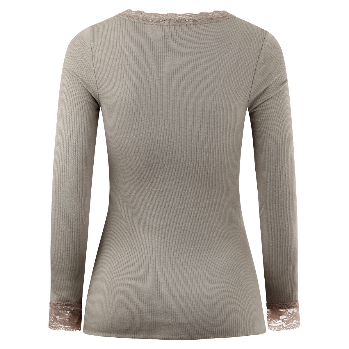 ZE-ZE Nordic Langarmshirt Rippshirt lang Arm mit Spitze günstig online kaufen