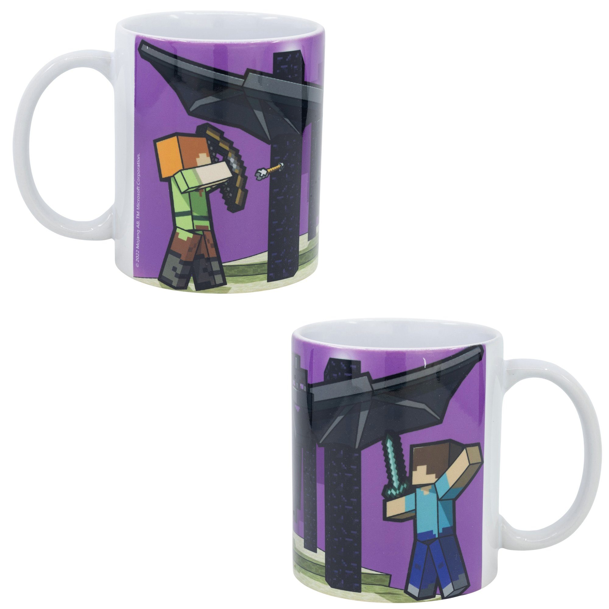 Minecraft Tasse Minecraft Gamer Steve Alex Enderdrache Kaffeetasse, Keramik, Teetasse 330 ml