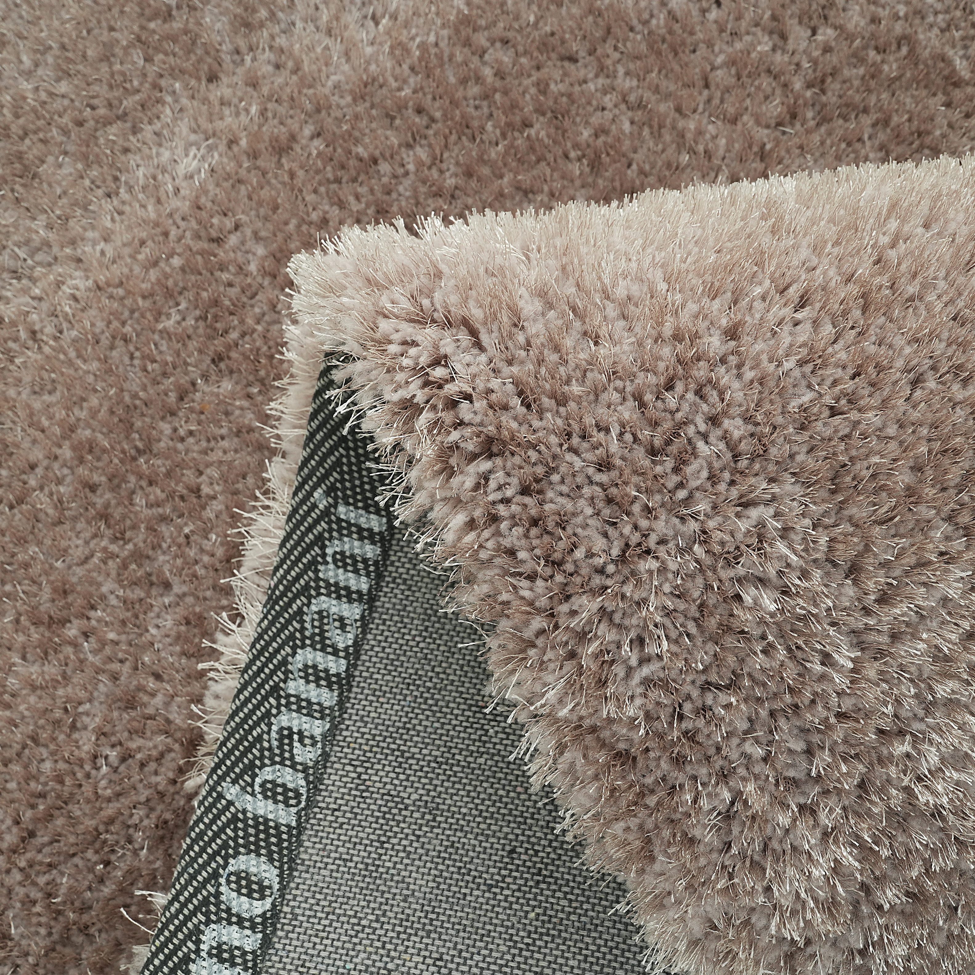 Bruno Banani Hochflor-Bettumrandung Dana Teppich, Kundenliebling, Höhe 30 mm, (3-tlg), unifarben, Mikrofaser, pflegeleicht, Bettvorleger, Schlafzimmer