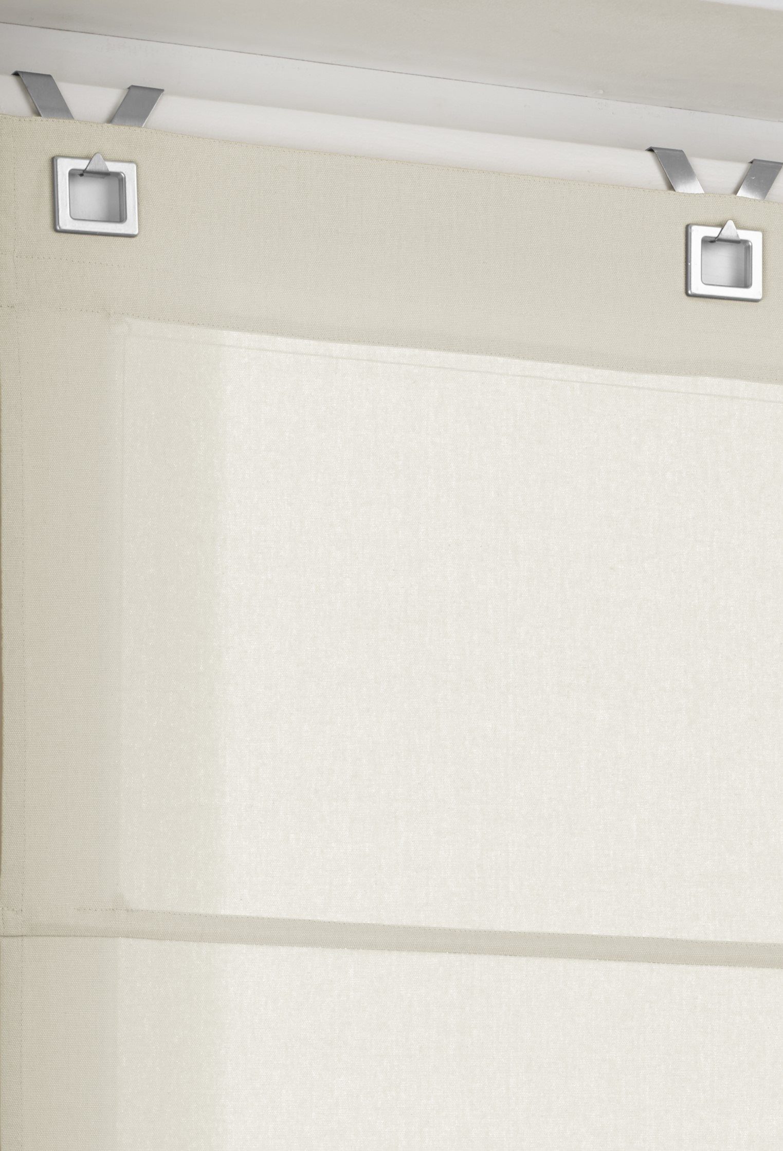 Kutti Raffrollo Duck in 6 Farben, mit Hakenaufhängung, ohne Bohren, freihängend, modernes Ösen-Design, 100% Baumwolle, blickdicht