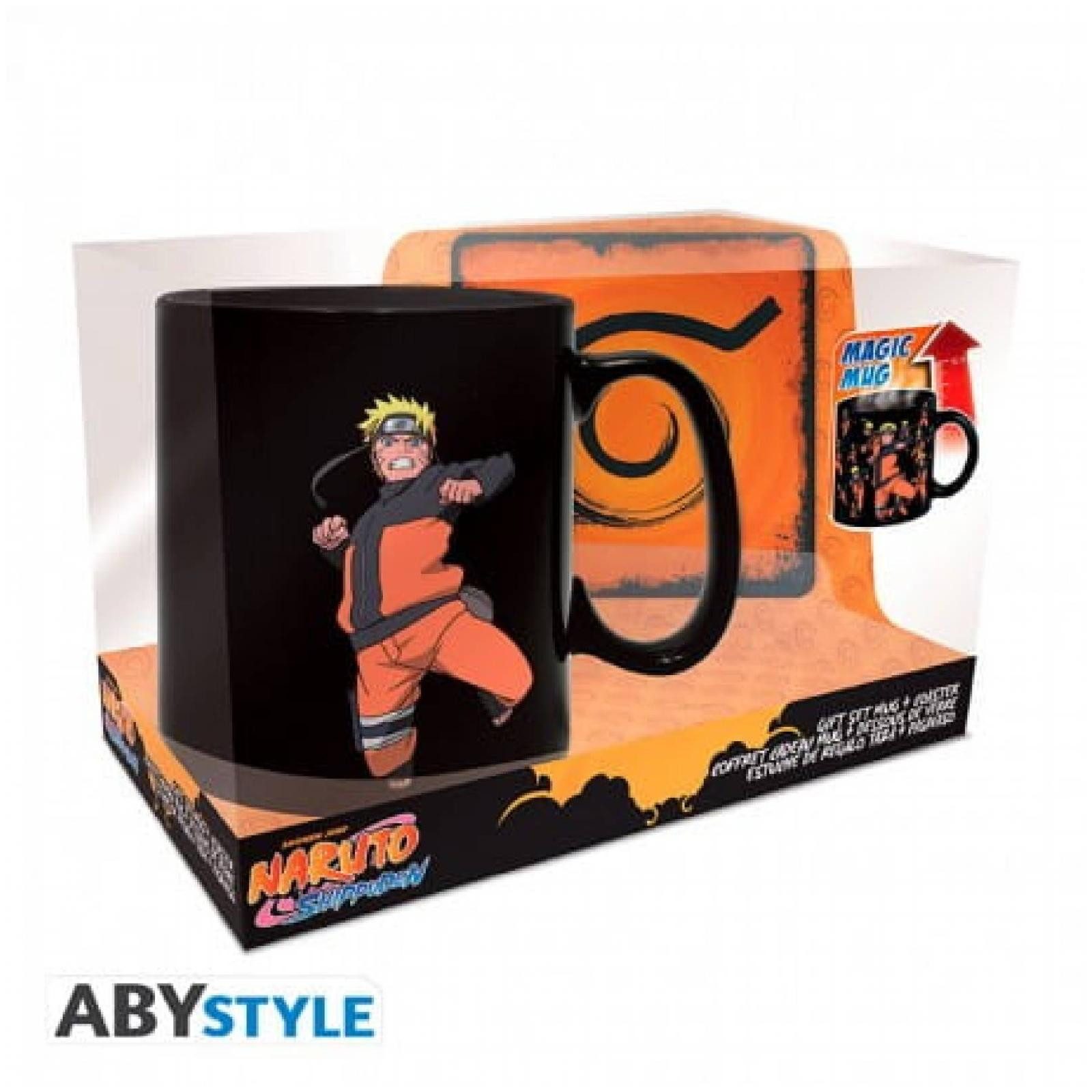 ABYstyle Tasse NARUTO SHIPPUDEN - Gift set Tasse Heat Change 460ml + Coaster