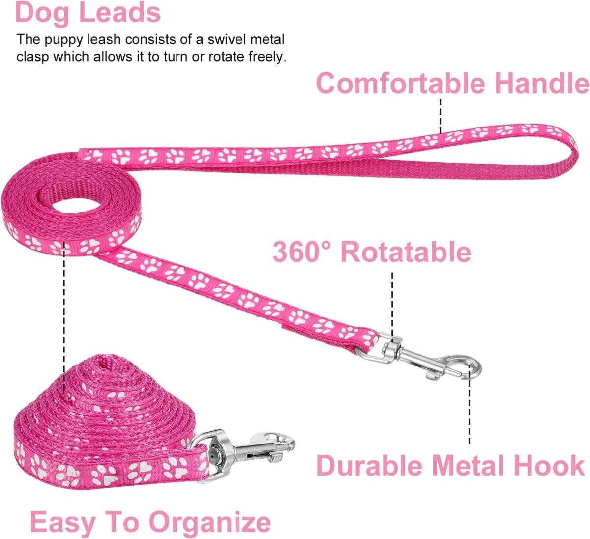 FELIXLEO Anbindestrick Welpen Halsband mit Leine Verstellbar Nylon Kleine Hunde, (2-tlg)