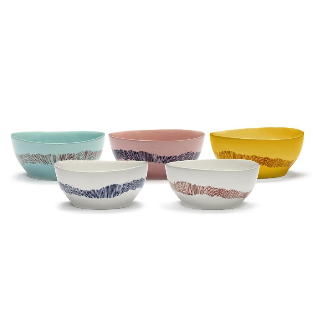 Serax Schüssel Schale Feast Delicious Pink Swirl-Stripes Blue (S)