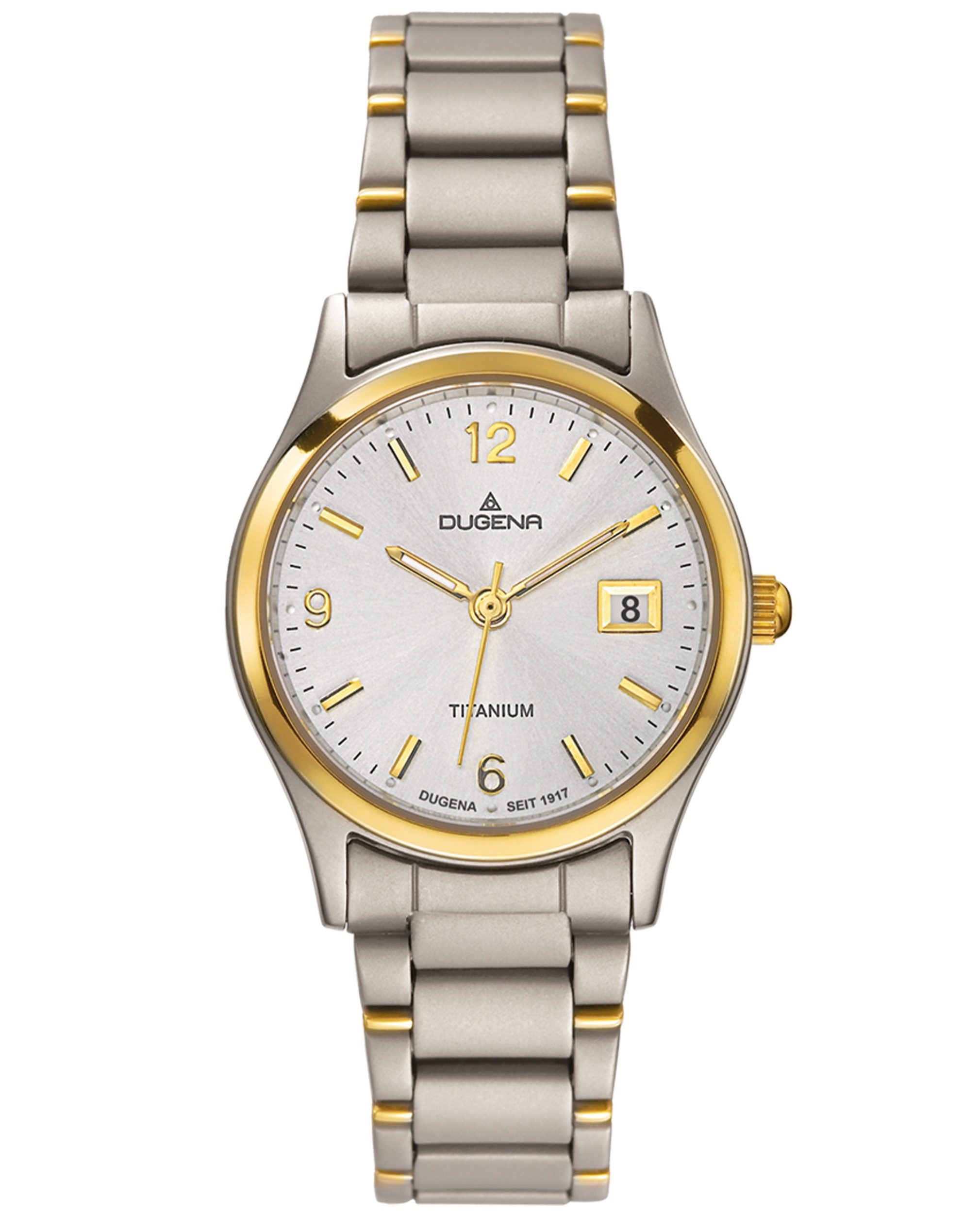 Dugena Titanuhr Dugena Damen-Uhr Semper Analog Quarz Titan-Armband Gold-Ton 4460333