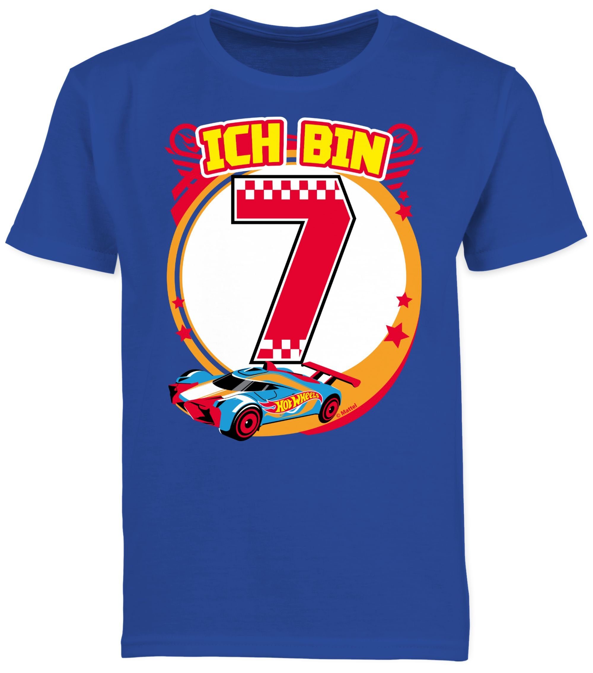 Shirtracer T-Shirt 7 Royalblau bin Hot - Rennauto Jungen Ich Wheels 01