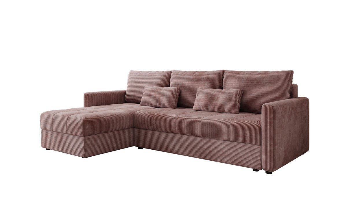 Luxusbetten24 Schlafsofa Designer Sofa Roma in Cord, mit Stauraum und Schlaffunktion