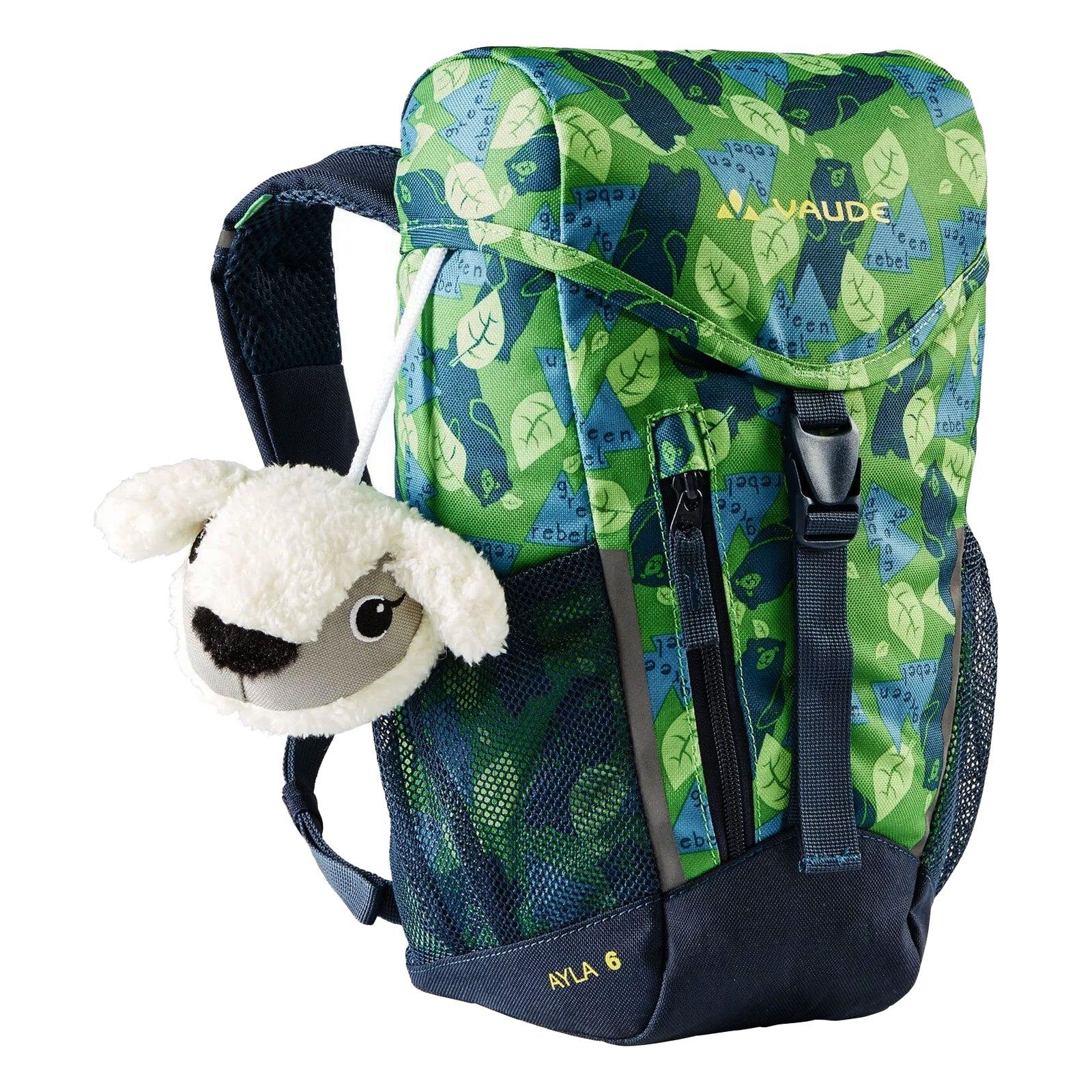 VAUDE Kinderrucksack Ayla 6, mit kleinem, abnehmbarem Spielball „Flocki“