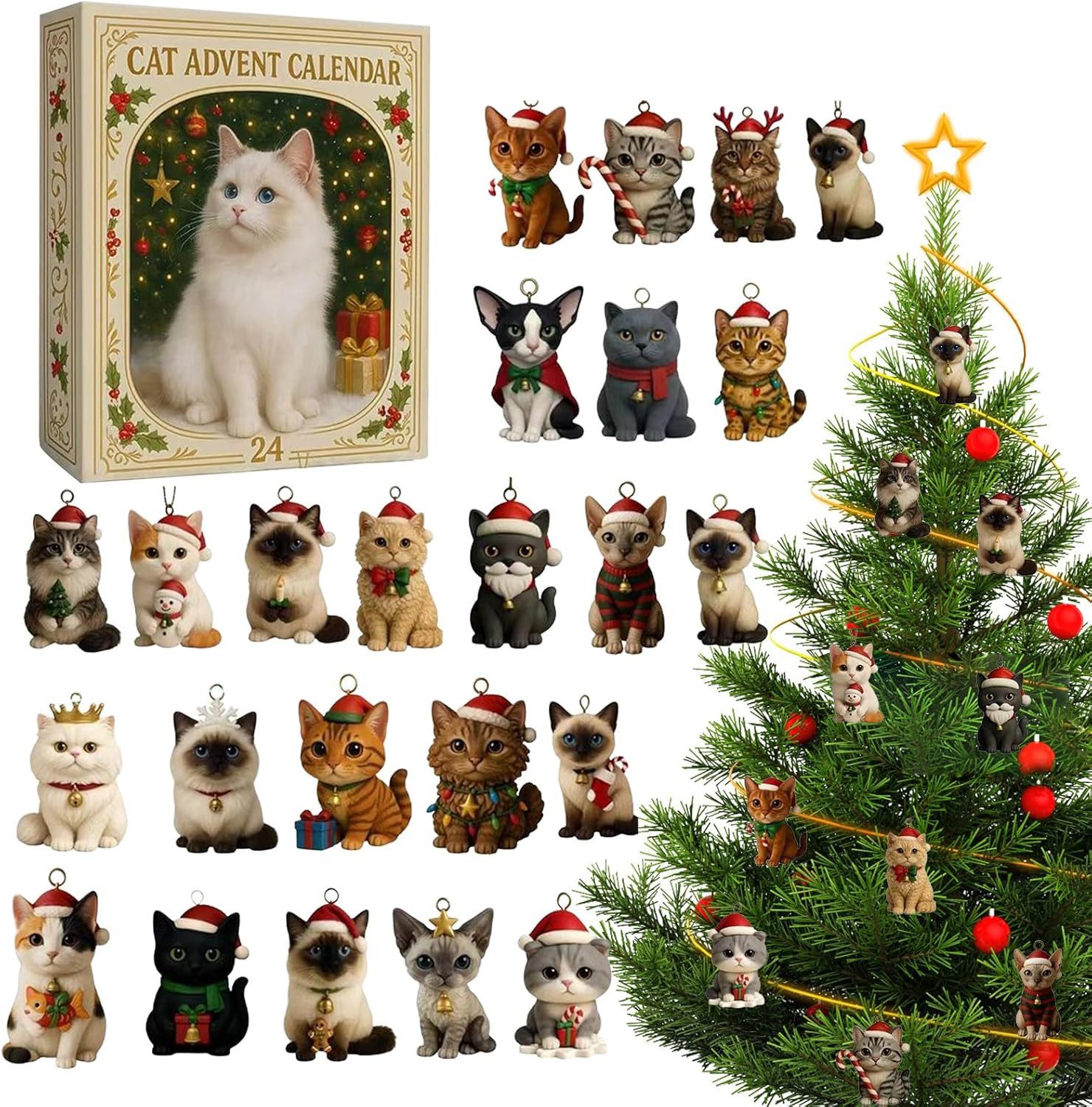 Coonoor Adventskalender 24 Verschiedene Rassen Adventskalender Weihnachtskalender