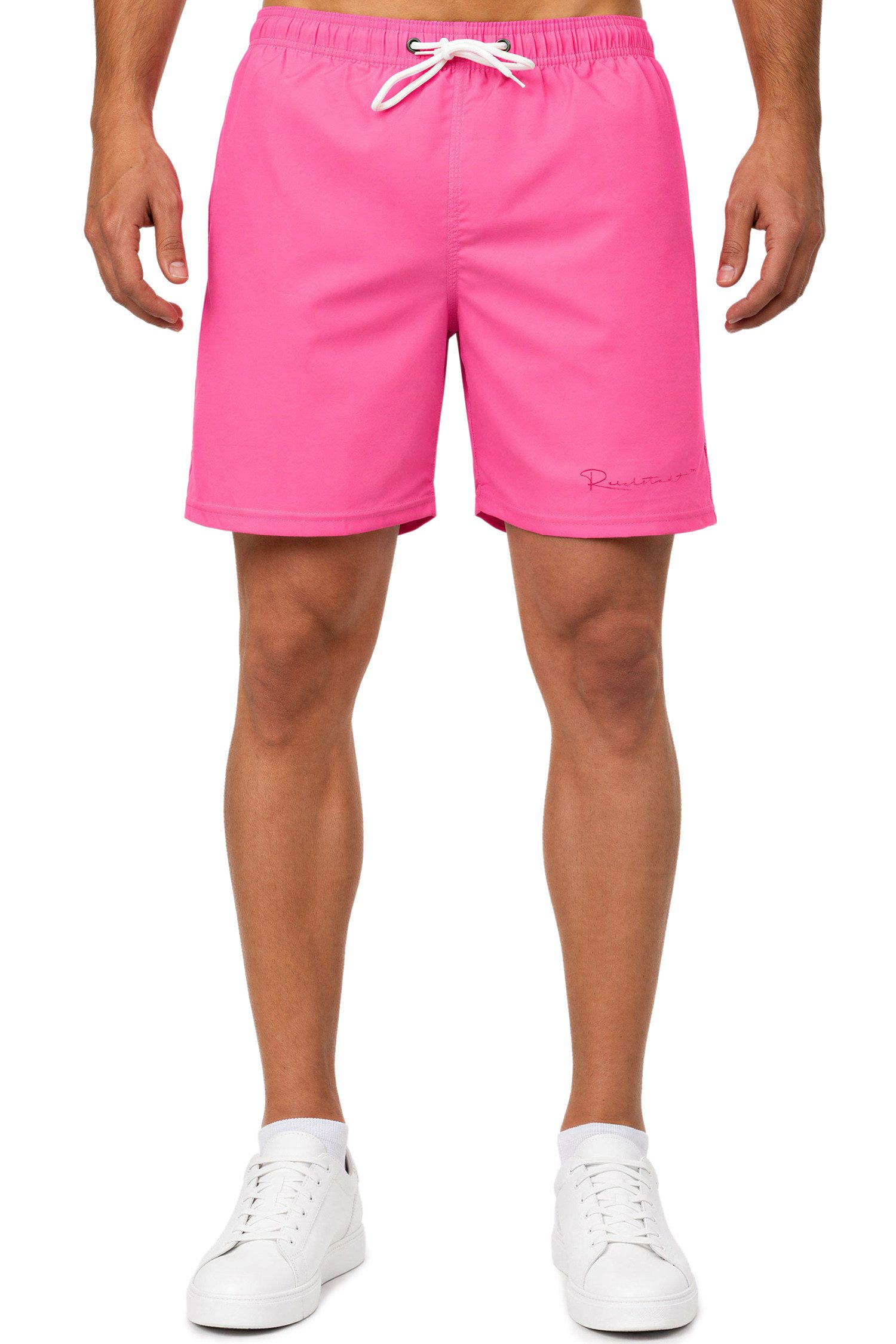 Reichstadt Badeshorts Herren Regular Fit Badehose Mid Waist 25RS073 Brandname-Stitching als dezentes Design-Highlight