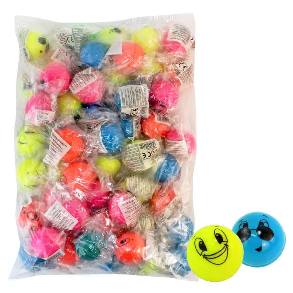 Rasehorn Flummi 50 Stück Emoji Flummis Lachgesichter - ca. 4,5 cm (50-St)