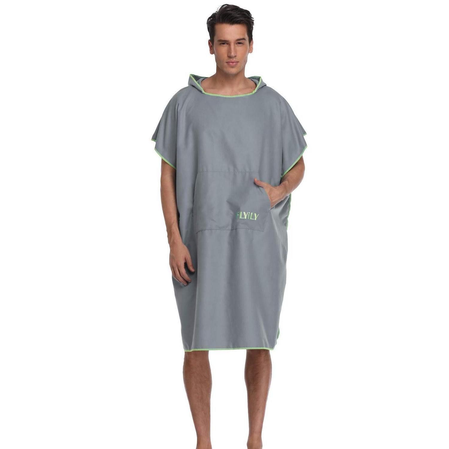 LuxusKollektion Poncho Surf Poncho Umziehhilfe Grau Large (1-St)