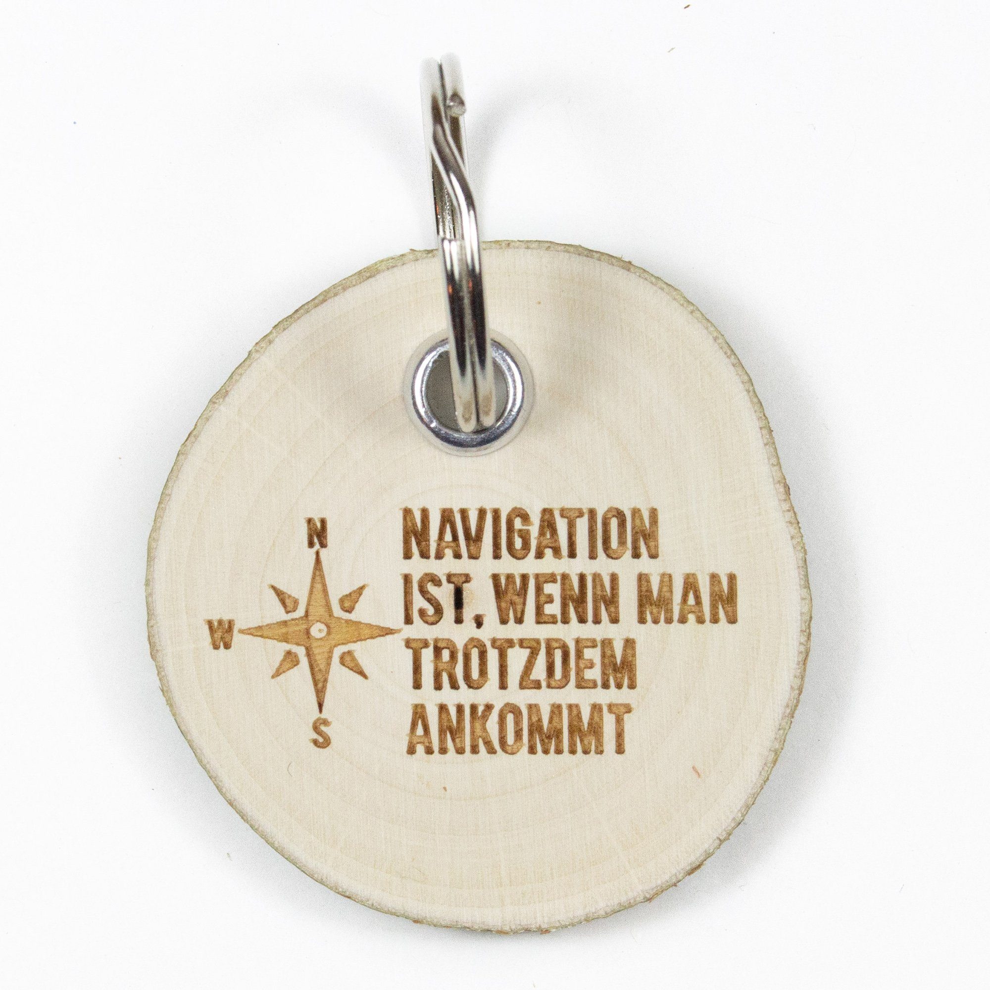 Bow & Hummingbird Schlüsselanhänger Schlüsselanhänger Navigation, aus nachhaltigem Haselnussholz