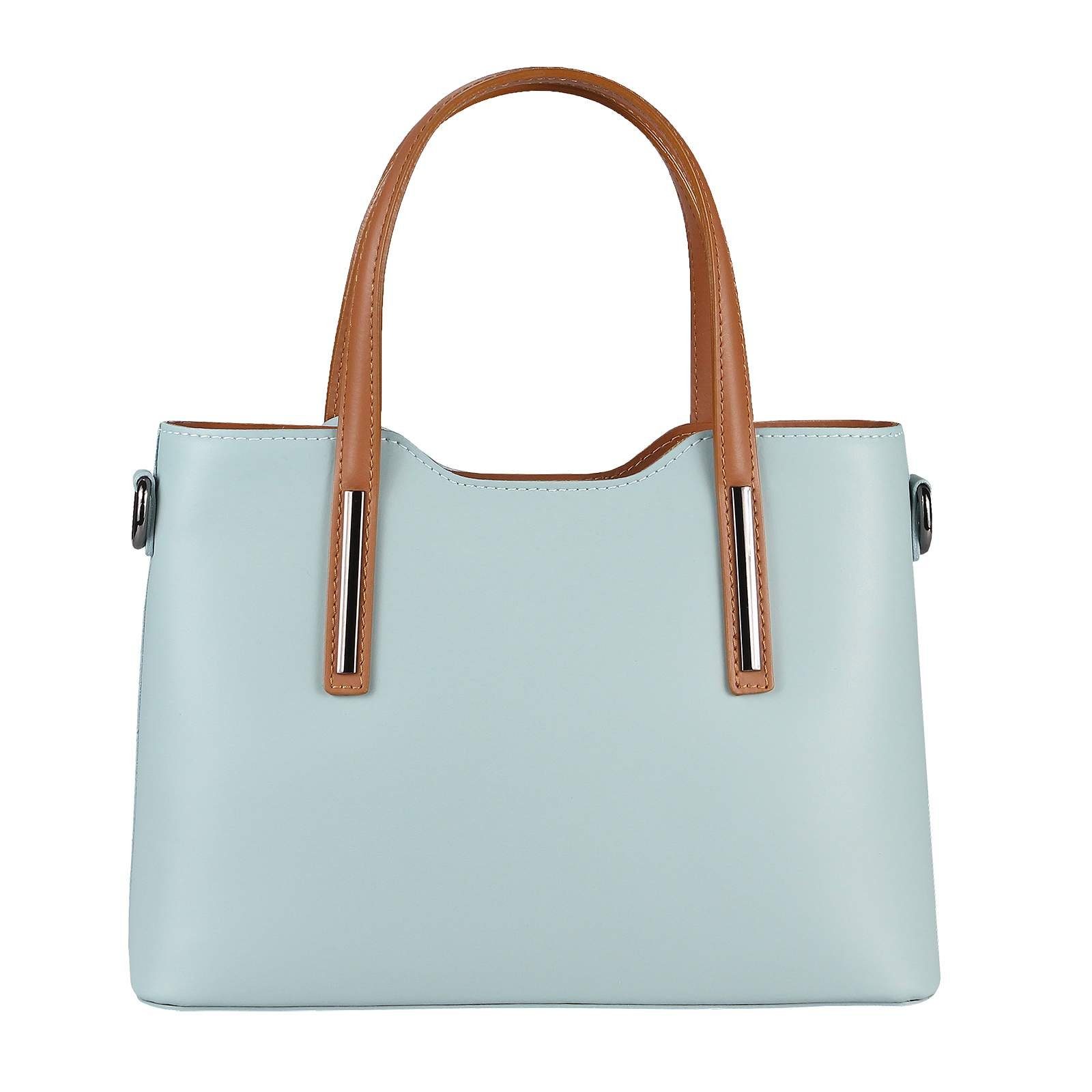 ITALYSHOP24 Schultertasche Made in Italy Damen echt Leder Henkeltasche Shopper Lederhandtasche, Italienische Umhängetasche Cross Over Body Hobo Bag, Premium Qualität