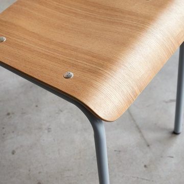 Tikamoon Esszimmerstuhl Mio Stuhl aus Esche und Metall grey