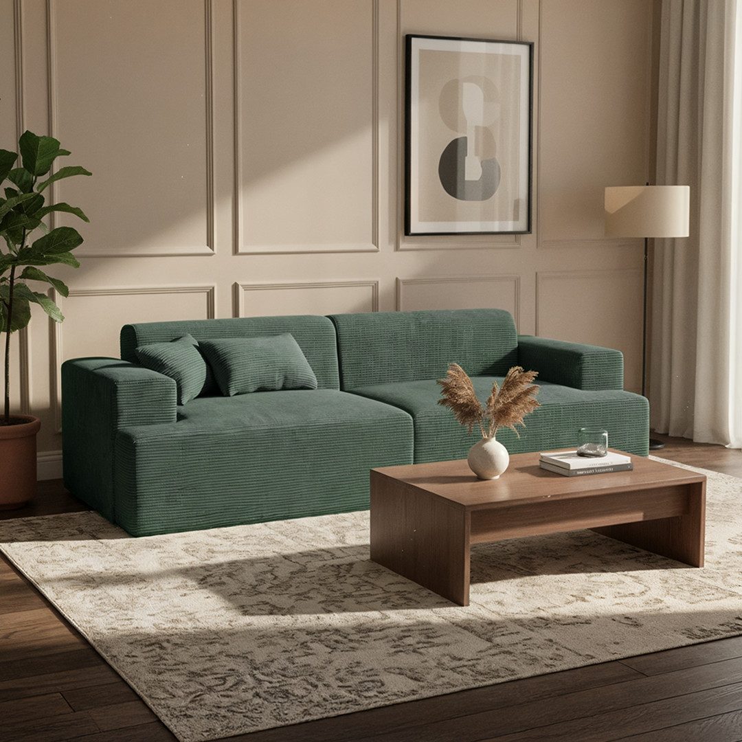 skølm Sofa Freki aus Cord, Vollschaumcouch mit Federkern und Vakuum-Kompres günstig online kaufen