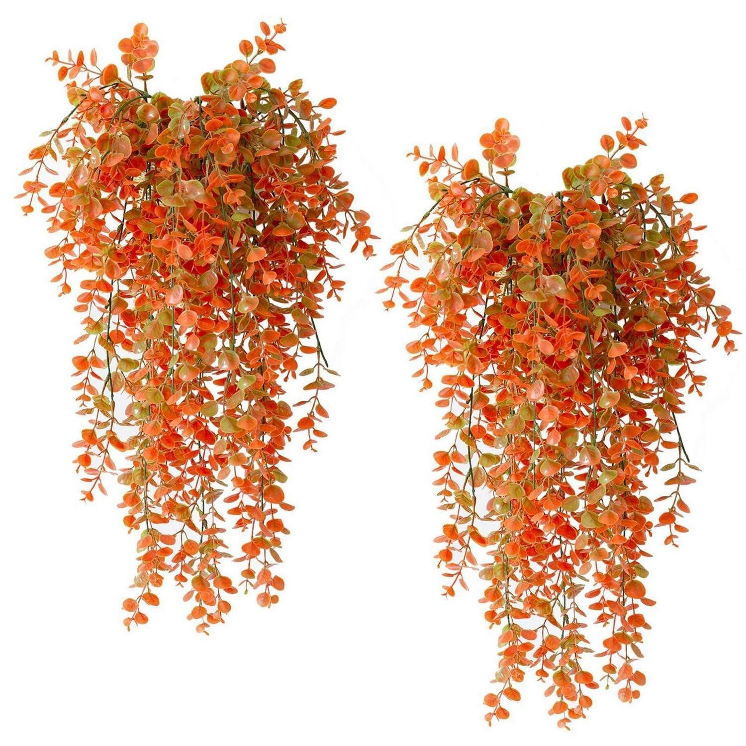 Kunstranke Künstliche Hängepflanze Eukalyptus 2Stück 77cm, LuxusKollektion, Höhe 5 cm