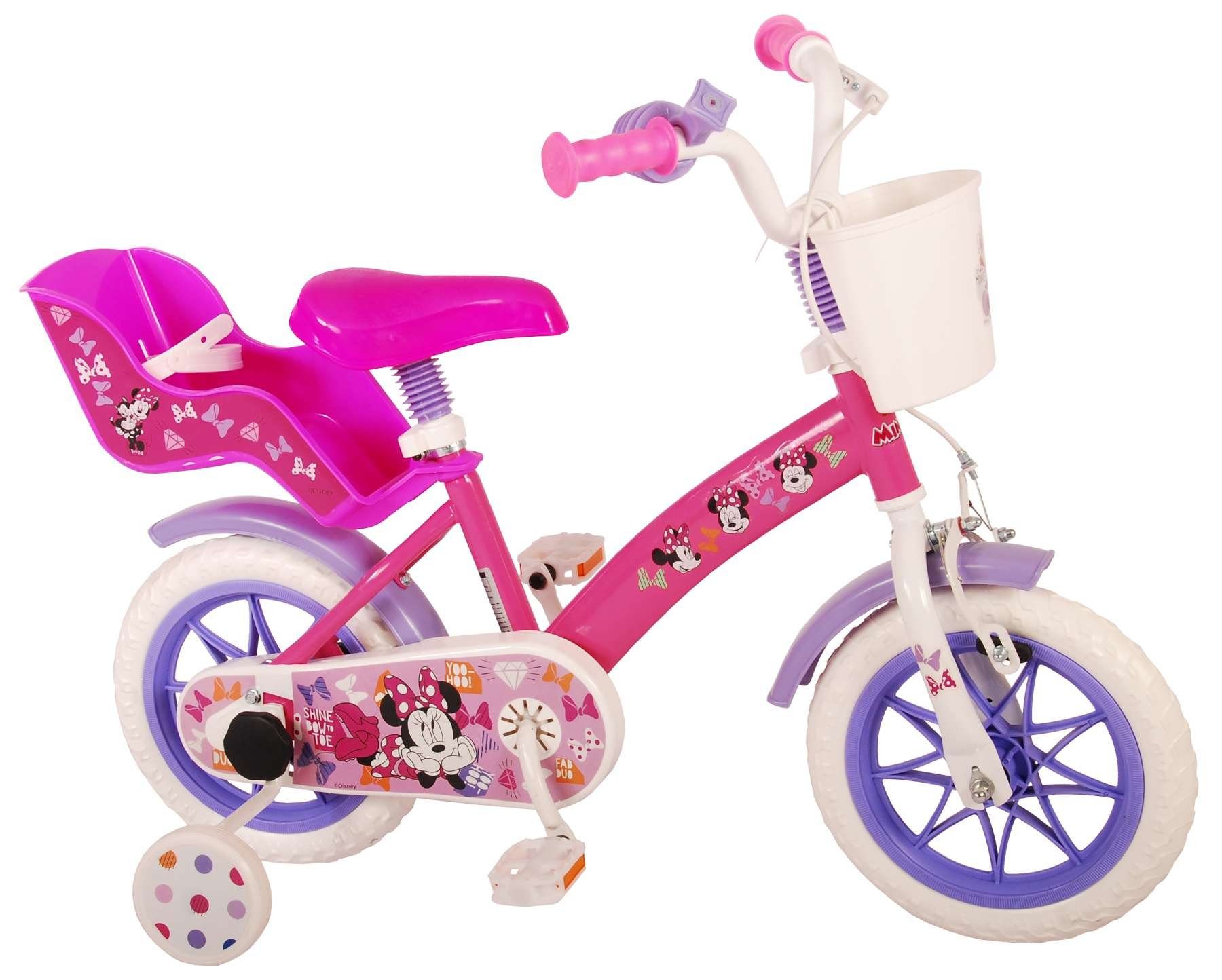 TPFSports Kinderfahrrad Volare Disney Minnie 12 Zoll, 1 Gang, (Mädchen  Fahrrad - Rutschfeste Sicherheitsgriffe), Kinder Fahrrad 12 Zoll mit  Stützräder Laufrad Mädchen Kinderrad