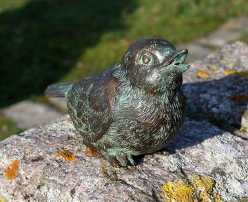 Bronzeskulpturen Skulptur Bronzefigur kleiner Vogel