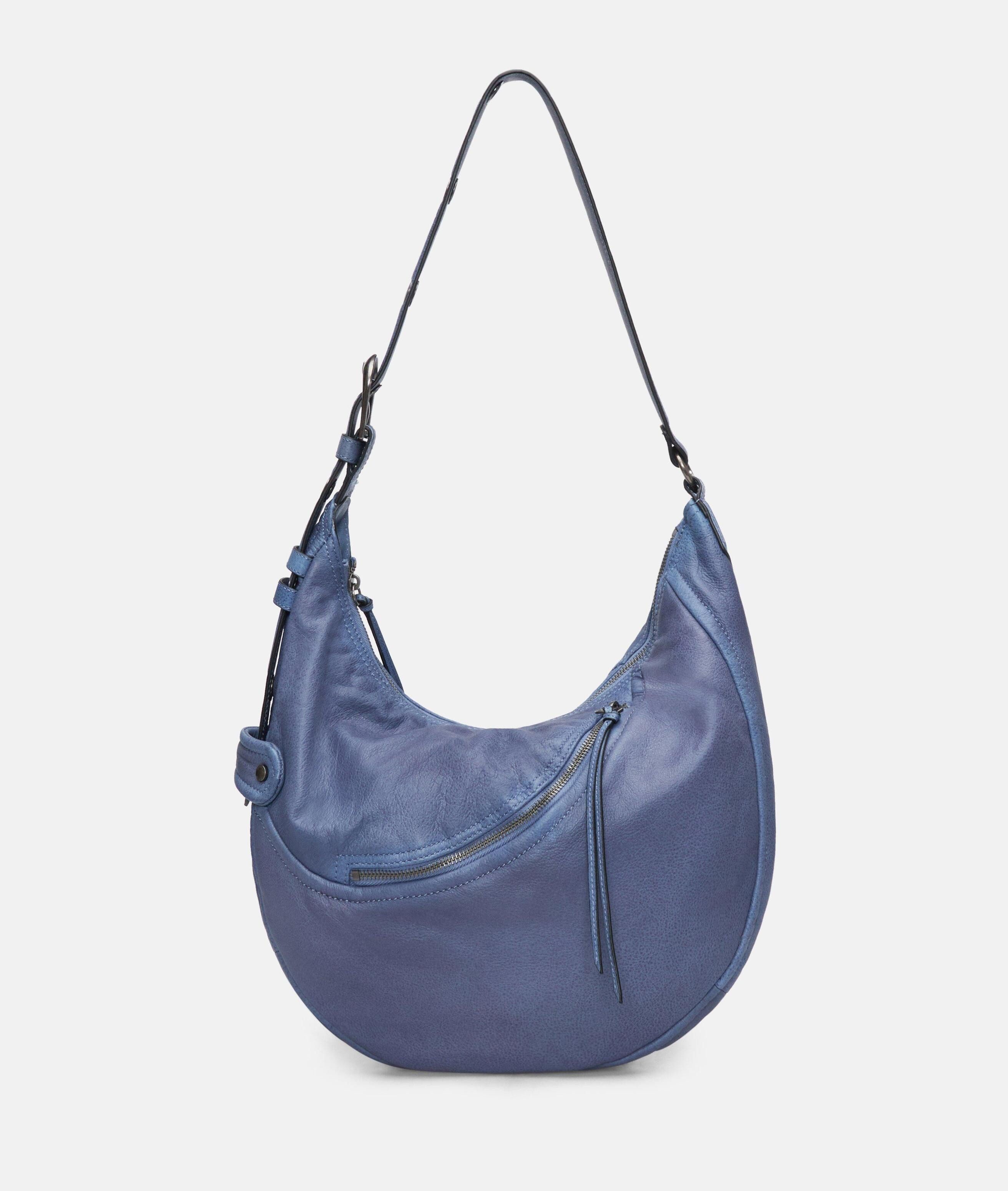 Liebeskind Berlin Schultertasche Luna II Hobo M, Geräumige Tasche aus weichem Yakleder