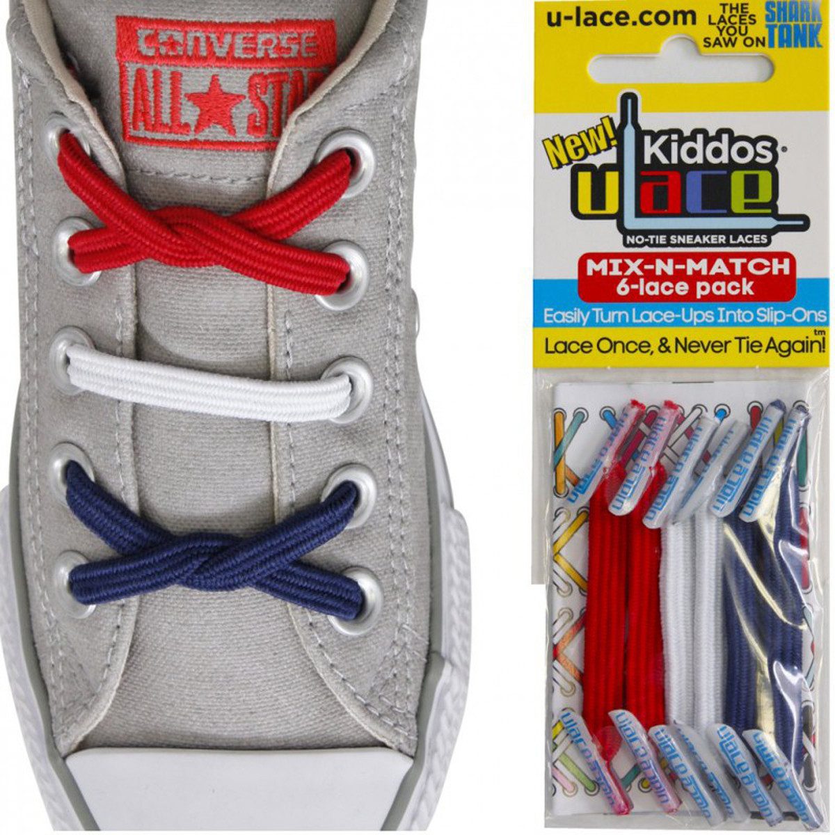 U-Laces Schnürsenkel Kiddos - elastische Schnürsenkel mit Wiederhaken für Kinder