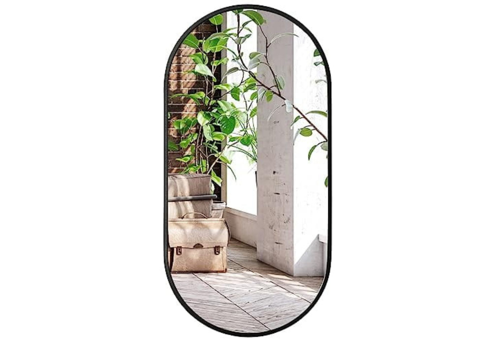 Home Collective Wandspiegel Ovaler Spiegel mit Aluminiumrahmen, 4mm Wasserd günstig online kaufen