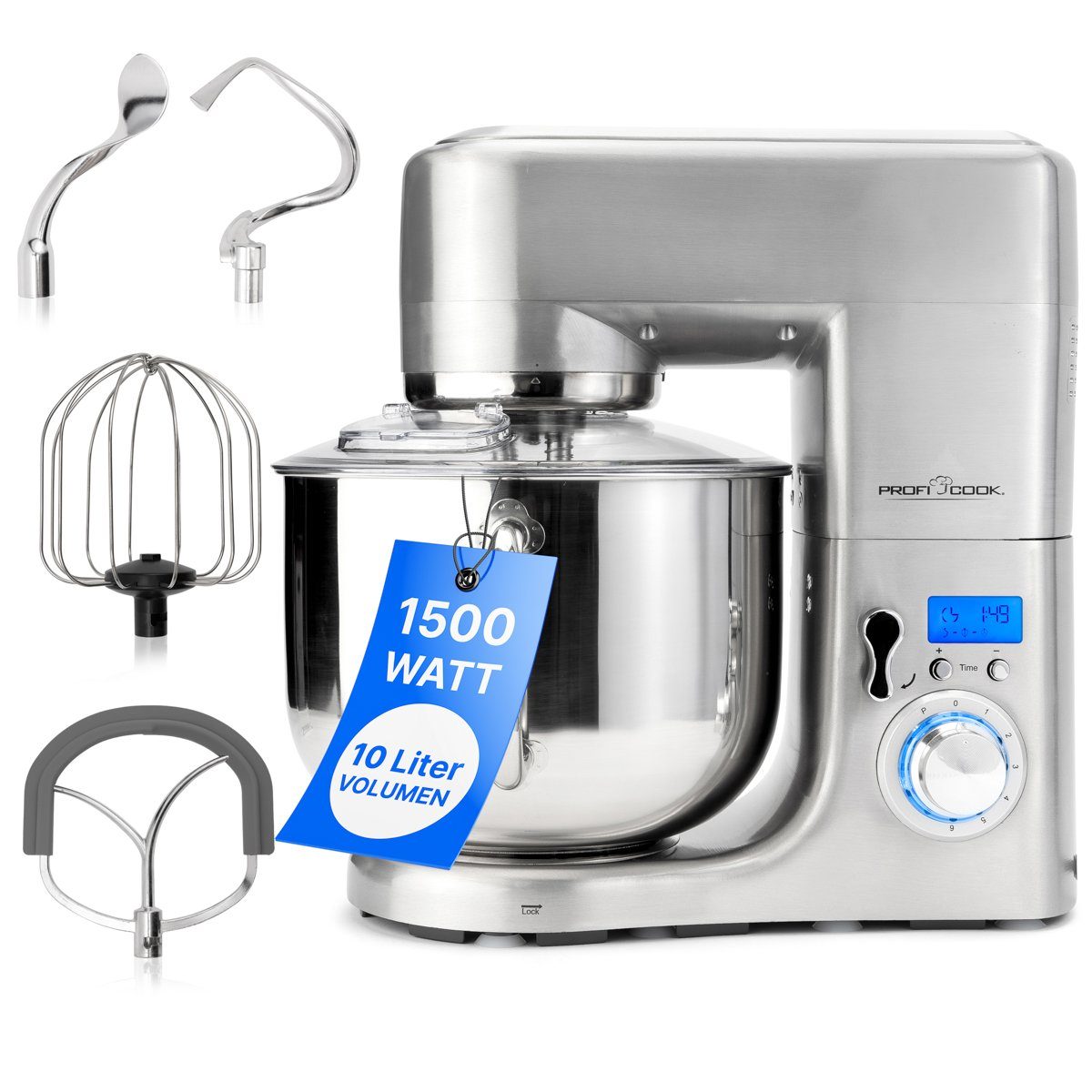 ProfiCook Küchenmaschine PC-KM 1096, mit XXXL-Schüssel, max. 7,5kg Teigzubereitung