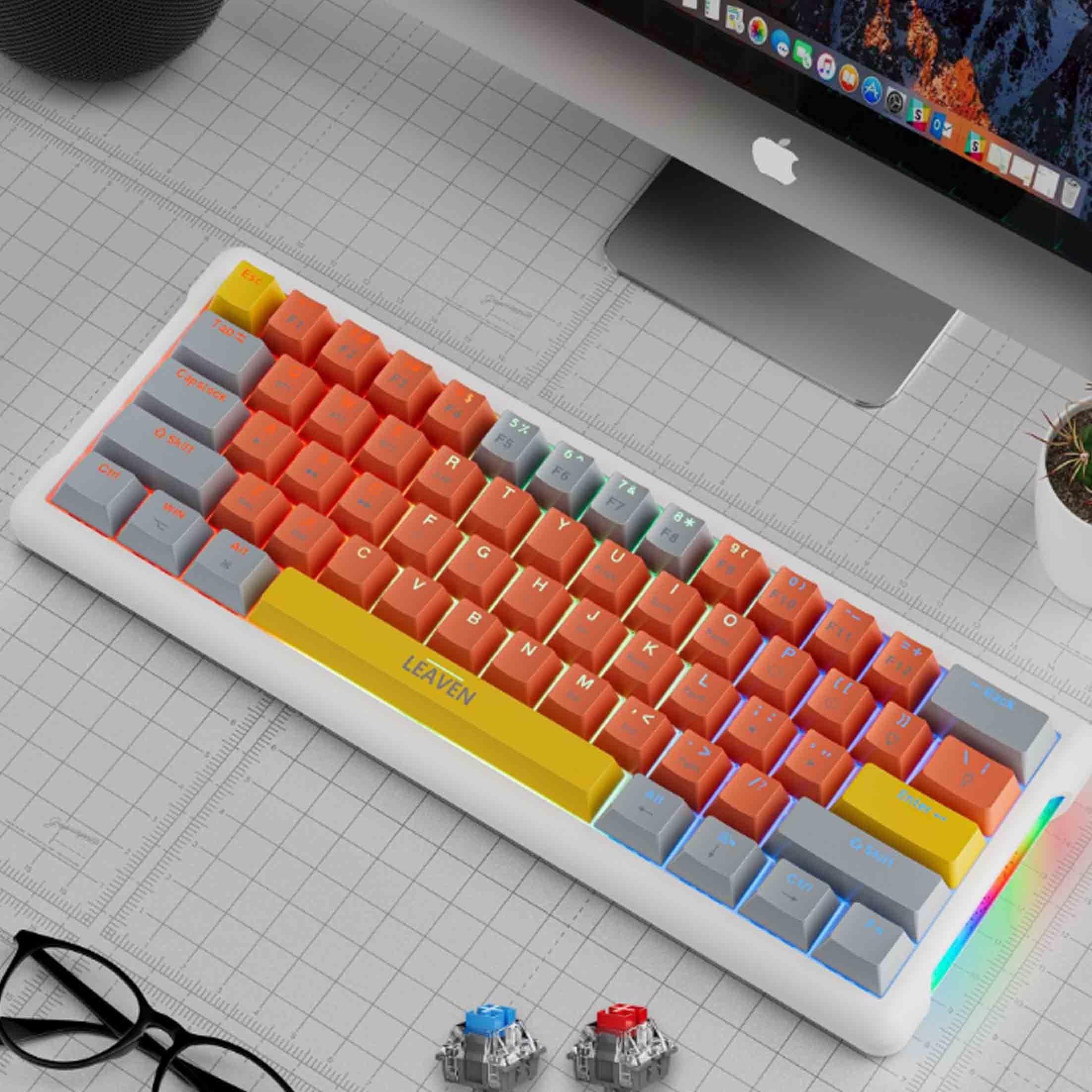 Tadow mechanische Tastatur, Gaming-Tastatur, kabelgebundene Tastatur Gaming-Tastatur (ABS-Zweifarben-Spritzguss, 9 Arten von Lichteffekten)