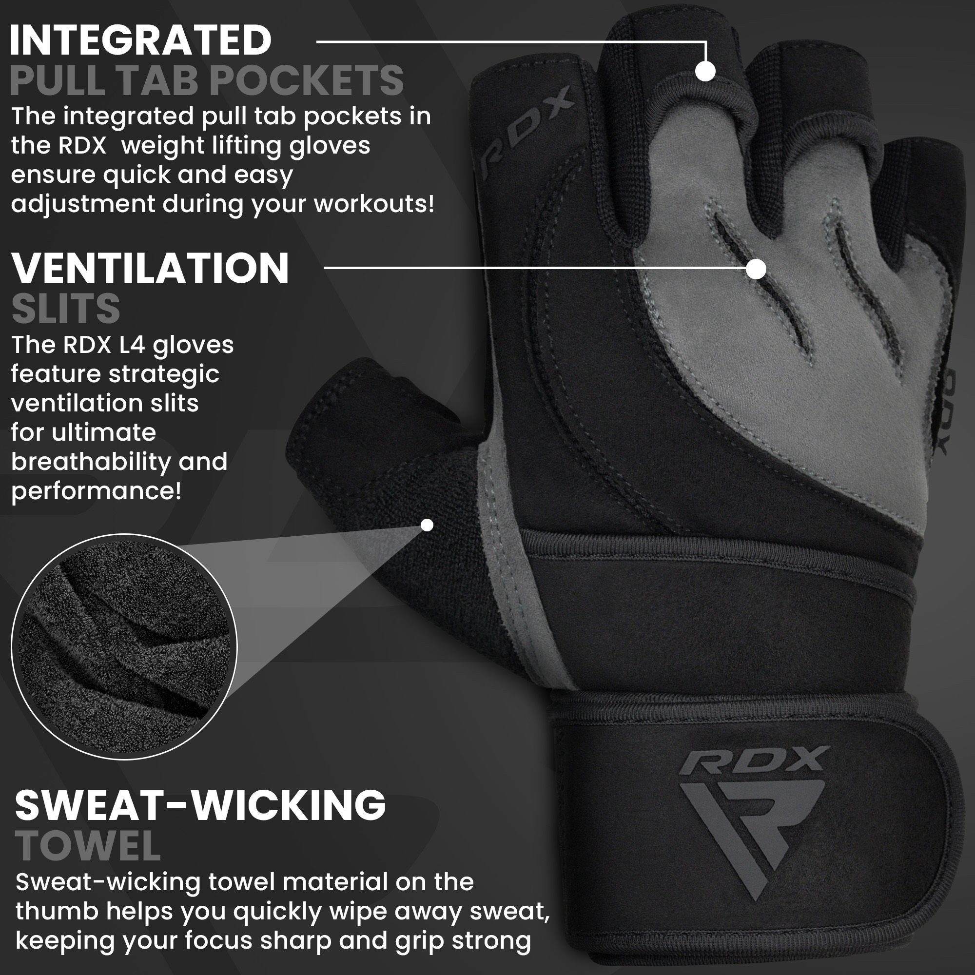 RDX Trainingshandschuhe RDX Fitness Handschuhe Trainingshandschuhe Lang Handgelenkstütze Sport