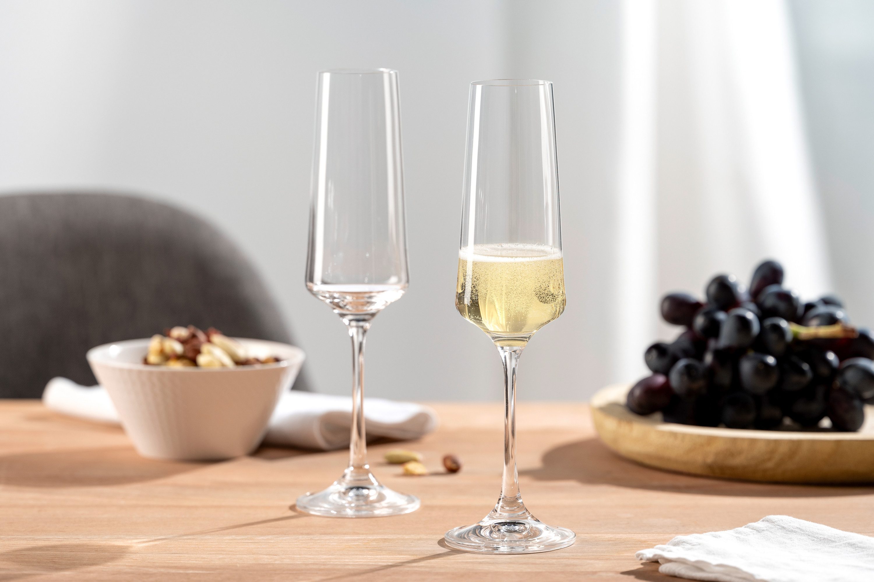 LEONARDO Sektglas Gläser-Set PALADINO, 220 ml, 6er-Set, 6-tlg., Kristallglas, spülmaschinengeeignet