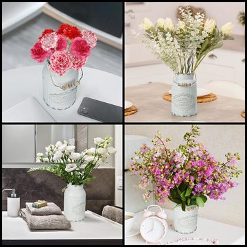 Belle Vous Dekovase Rustikale Metall Blumenvase - Vintage Shabby Chic, Rustic Flower Vase - Shabby Chic Style