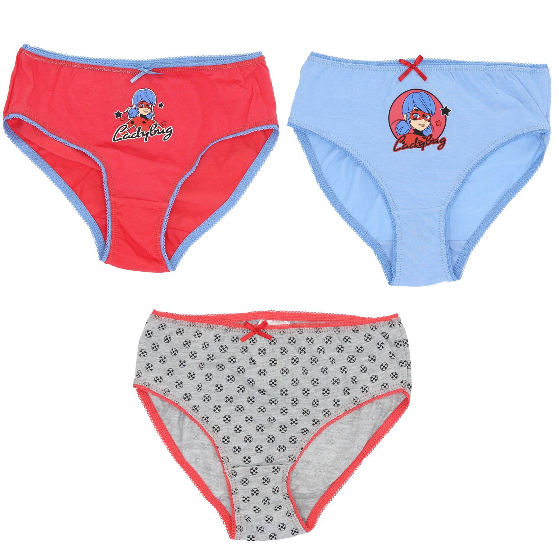 Miraculous - Ladybug Slip Miraculous Ladybug 3 Pack Unterhosen 100% Baumwolle für Mädchen